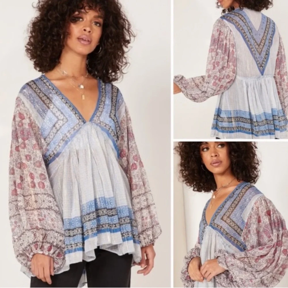 Free People Women's Tops Aliyah Blouse Size Medium